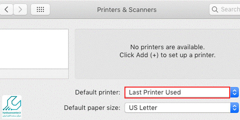 انتخاب default printer